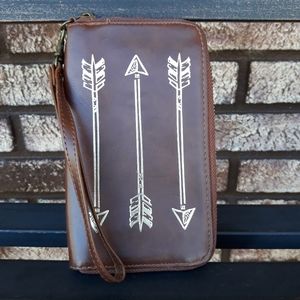 Mossimo Brown Arrow Wristlet